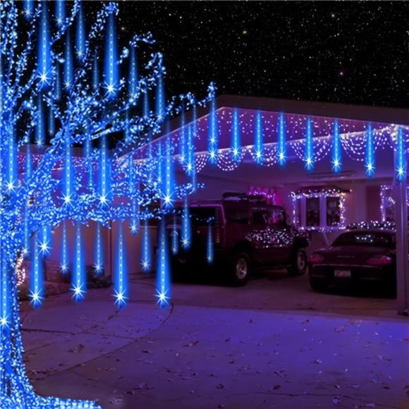 Rain Drop Lights, LED Meteor Shower Lights 11.8 inch 8 Tubes 144leds,Icicle Snow - Picture 6 of 6